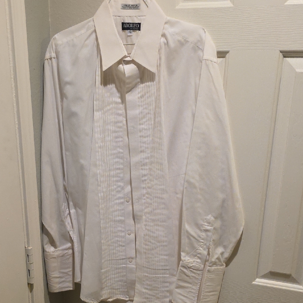 Adolfo Men's Elegant White Dress Shirt